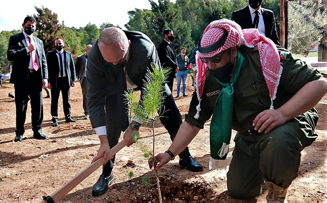 Deputising for His Majesty King Abdullah, PM Bisher Al Khasawneh on Thursday attended the national ceremony held on the occasion of Arbor Day, which falls annually on January 15 in Jordan (Petra photo)